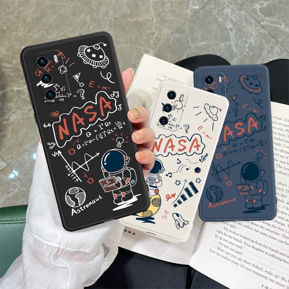 astronaut Ốp điện thoại hình Giáng sinh cho OPPO Reno 5 4 Pro Plus OPPO A3S F9 A92 A12 A15 F1S A37 A5 A93 A53 A31 A83 H008