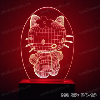 Đèn ngủ 3D hình mèo Hello Kitty