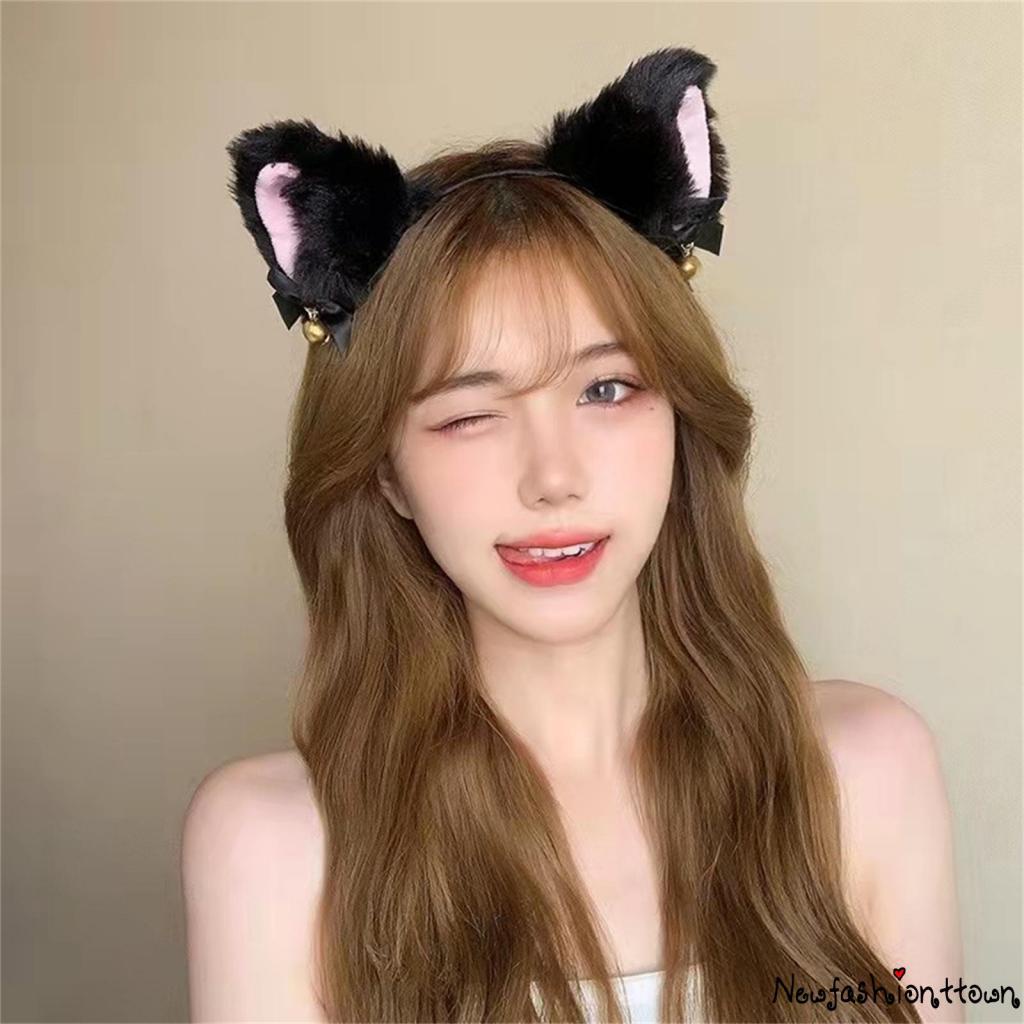 Băng Đô Tai Mèo Phối Lông Thời Trang Cho Tiệc Hóa Trang