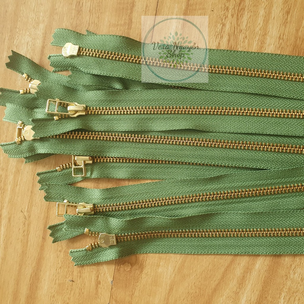 Size 22cm- dây khóa kéo kim loại ykk răng 5
