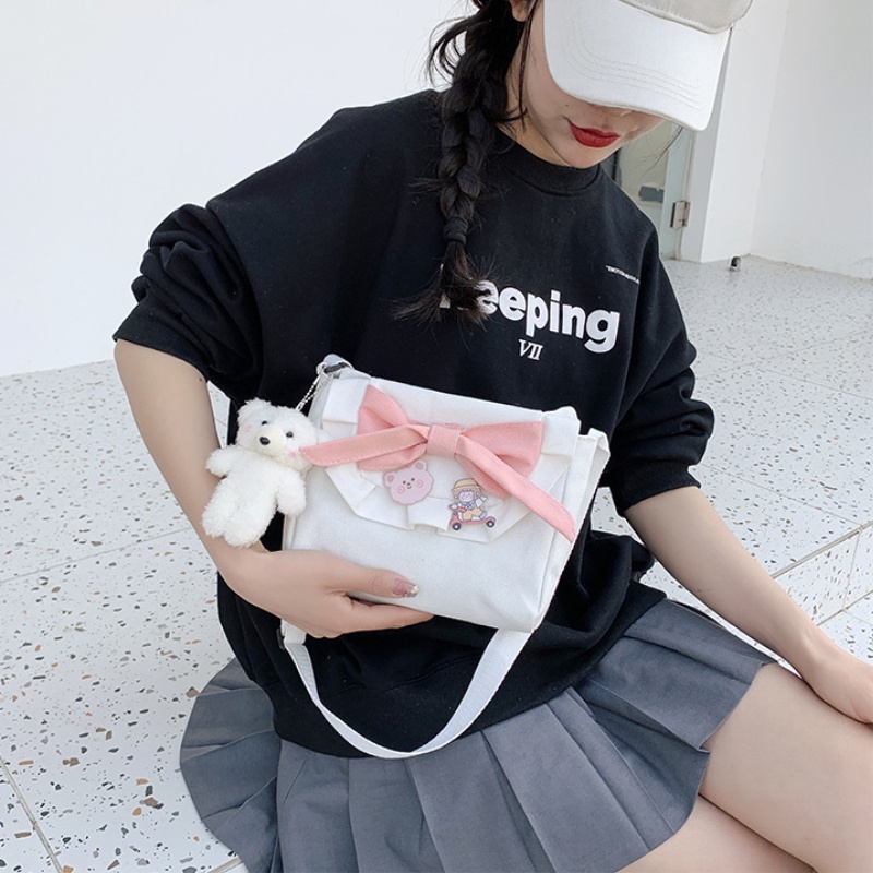 Túi Đeo Chéo canvas Đính Nơ Thời Trang Mới Năm 2023 Cho Nữ