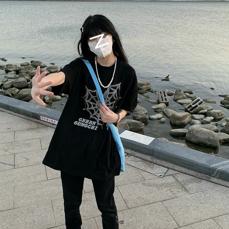 Áo Thun Tay Lỡ 100% Cotton Form Rộng Unisex Ulzzang Lưới Nhện