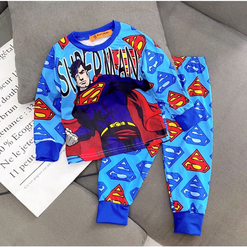 Bộ dài tay thun lạnh in 3D siêu ngầu cho bé trai , quần áo bé trai