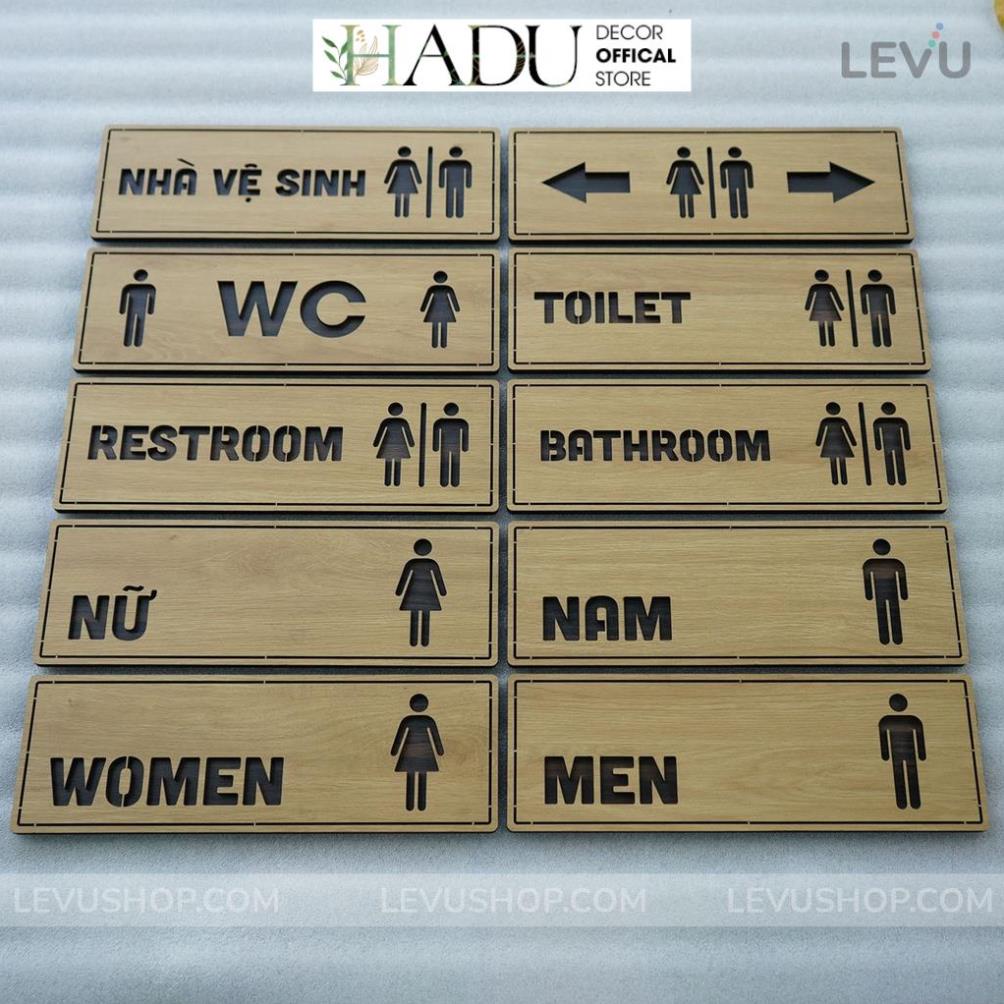 10 Mẫu bảng gỗ WC dán cửa nhà vệ sinh cao cấp có sẵn keo TL29 - HaduDecor
