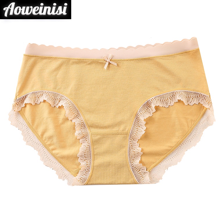 Quần lót AOWEINISI phối ren thoáng khí kháng khuẩn chất lượng cao thời trang dành cho nữ