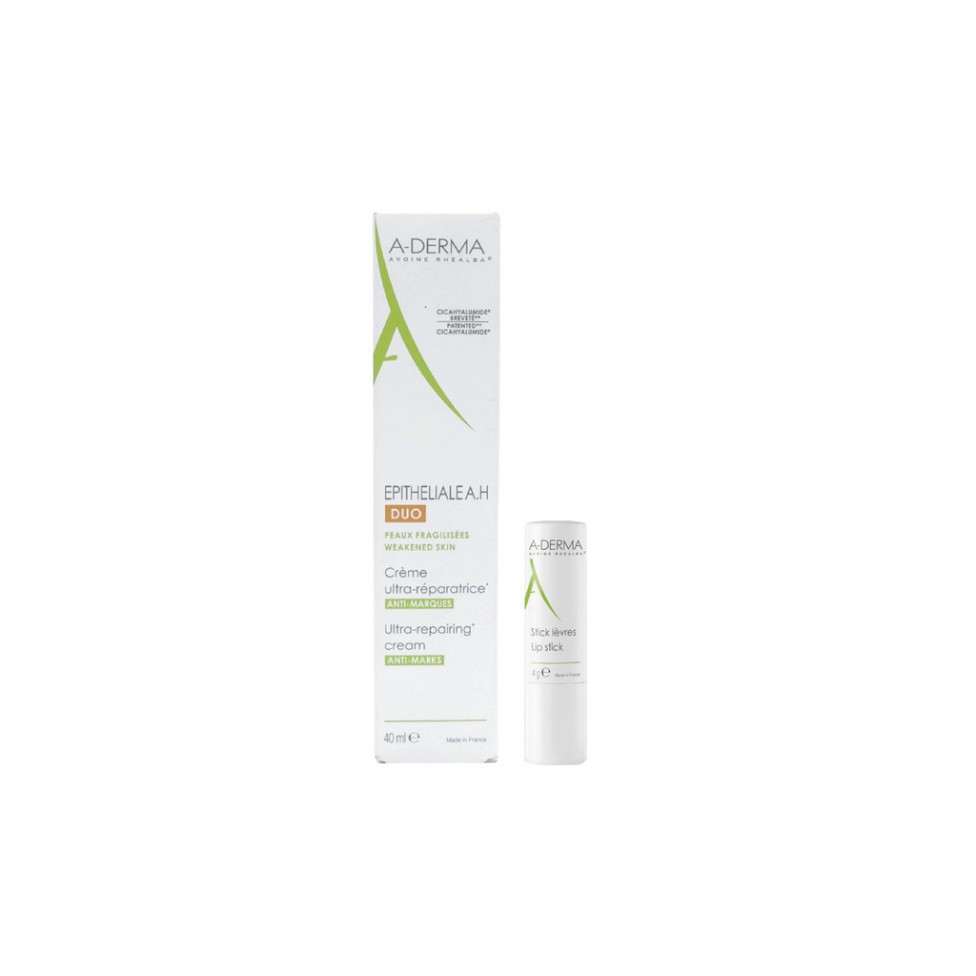 [CHÍNH HÃNG] Combo A Derma Kem Phục Hồi Tái Tạo Da Sau Laser Epitheliale A.H Duo Ultra Repairing Cream 40ml &amp; Son Dưỡng