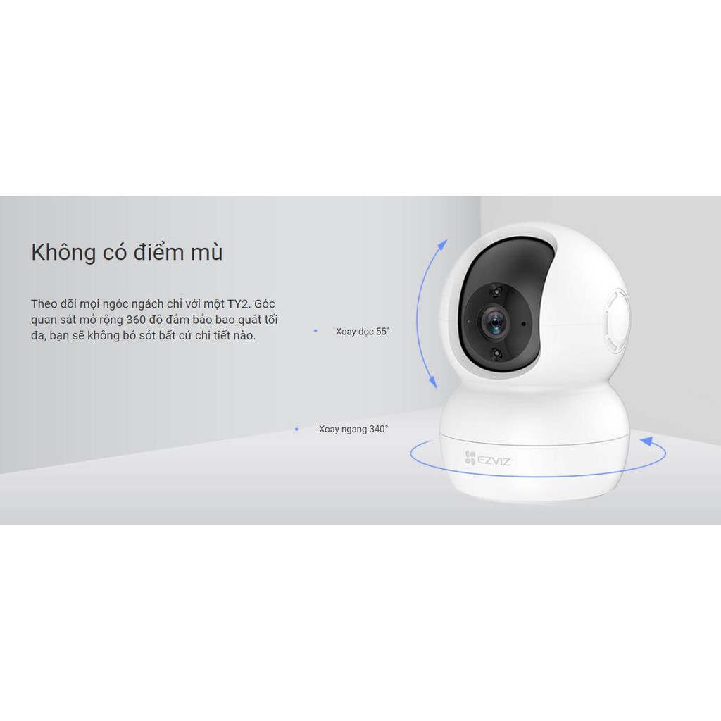 [Mã BMBAU300 giảm 7% tối đa 300K đơn 499K] Camera Ezviz TY2 1080P Full HD CS-TY2-B0 -Xoay 360 - Đàm thoại 2 chiều