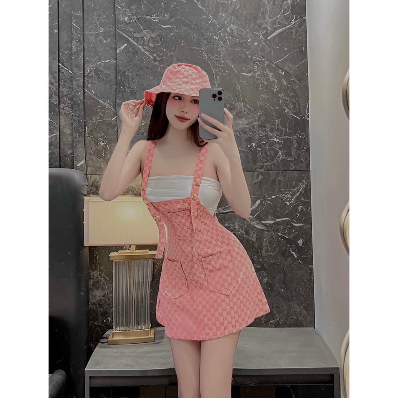 Sét yếm váy GG áo qoai trong siêu xinh