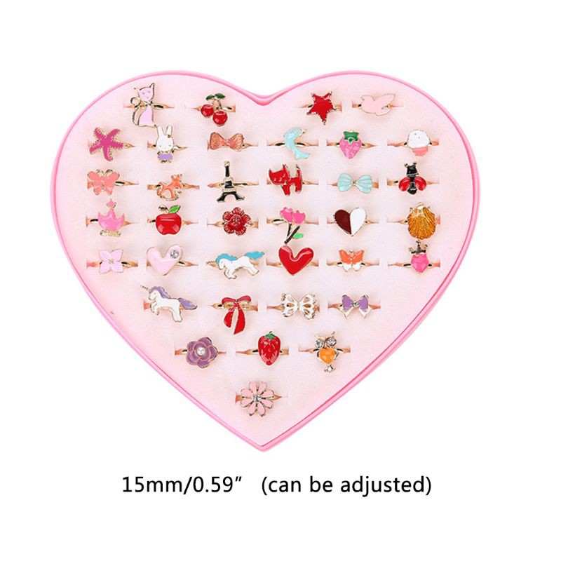 Set 36 Nhẫn Kim Loại Hoạt Hình Dễ Thương Cho Bé