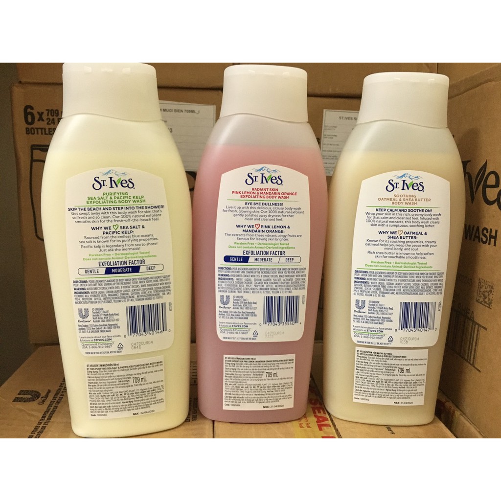 Chính hãng-Sữa Tắm ST.IVES 650ML Cam chanh/ Muối Biển /Yến mạch Bơ- Bao bì mới | BigBuy360 - bigbuy360.vn