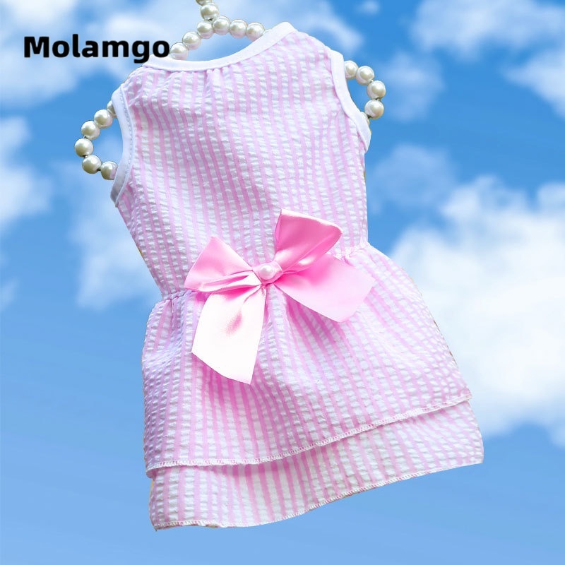 Đầm Đính Nơ Thiết Kế Xinh Xắn Thời Trang Cho Thú Cưng