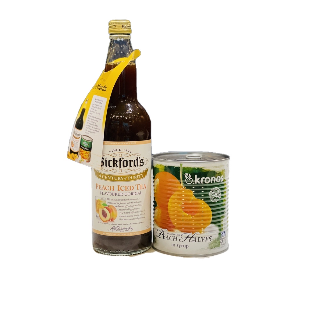 Set nguyên liêu pha trà đào (Bickford - Kronos). Hàng công ty có sẵn giao ngay