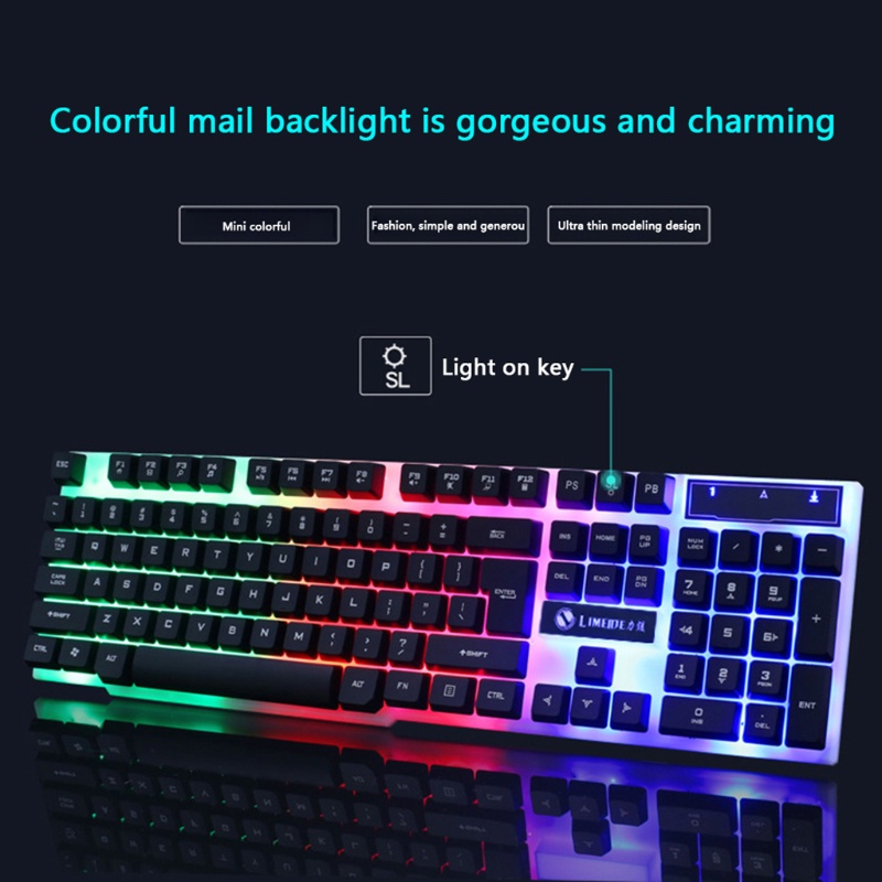 Bộ Bàn Phím Và Chuột Máy Tính GTX300 104 Phím Có Dây USB Và Đèn Nền RGB Dùng Để Chơi Game