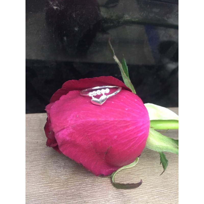 Nhẫn tim số 8 bạc ta