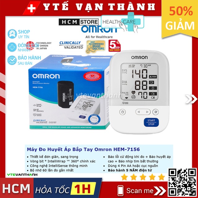 Máy Đo Huyết Áp Bắp Tay Omron HEM-7156 | Bảo Hành 5 Năm -VT0374