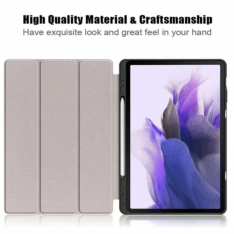 Bao Da Máy Tính Bảng Tpu Mềm Có Ngăn Đựng Bút Cho Samsung Galaxy Tab S7Fe T730 T736 12.4inch Ốp