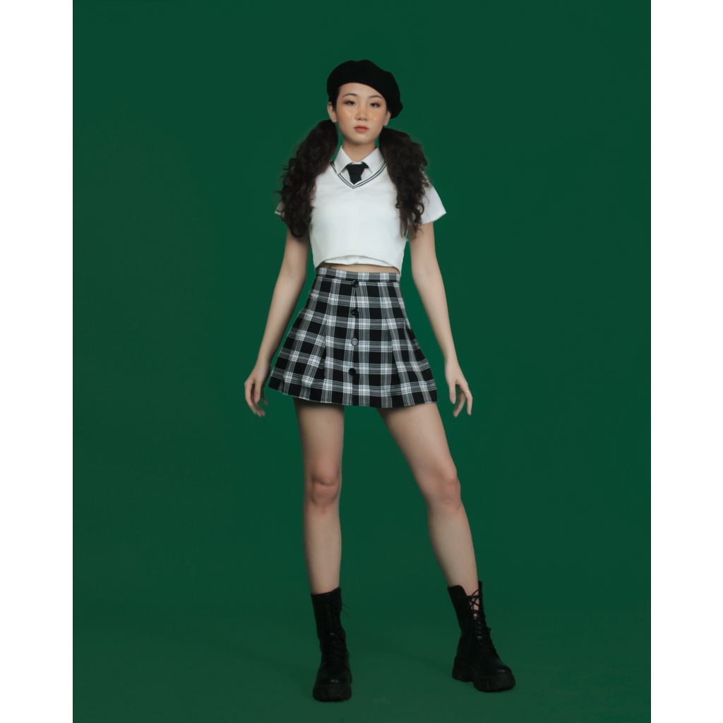 DALLA Áo gile croptop trắng DALLA SAIGON