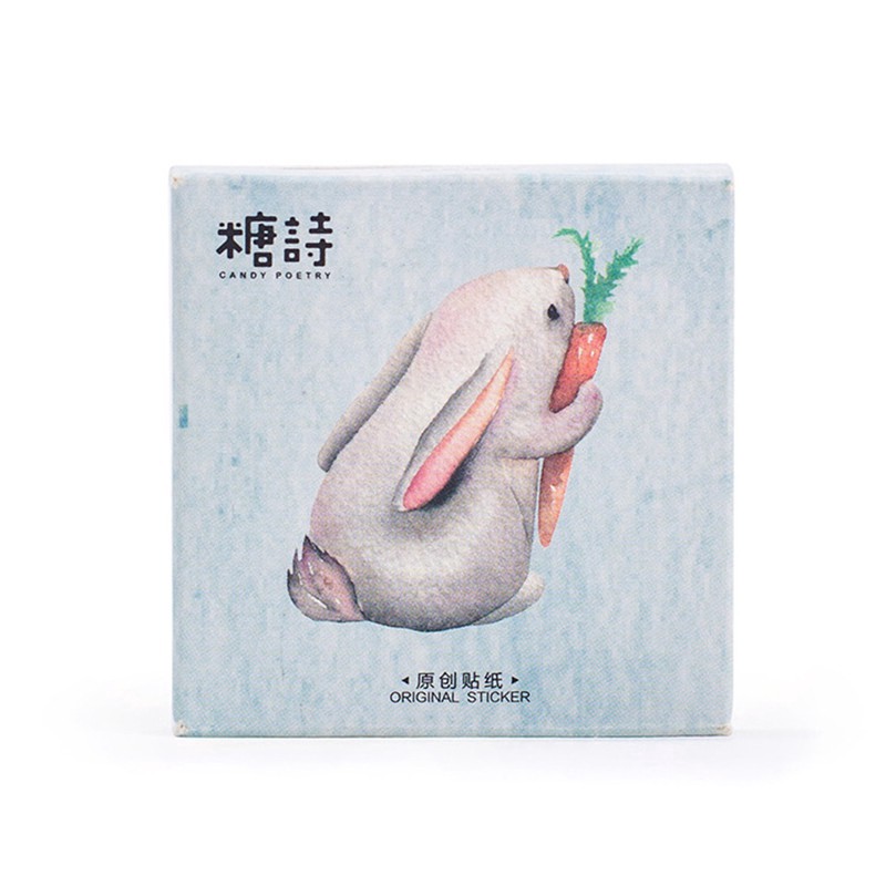 Bộ 45 nhãn dán hình động vật rừng dùng trang trí E86