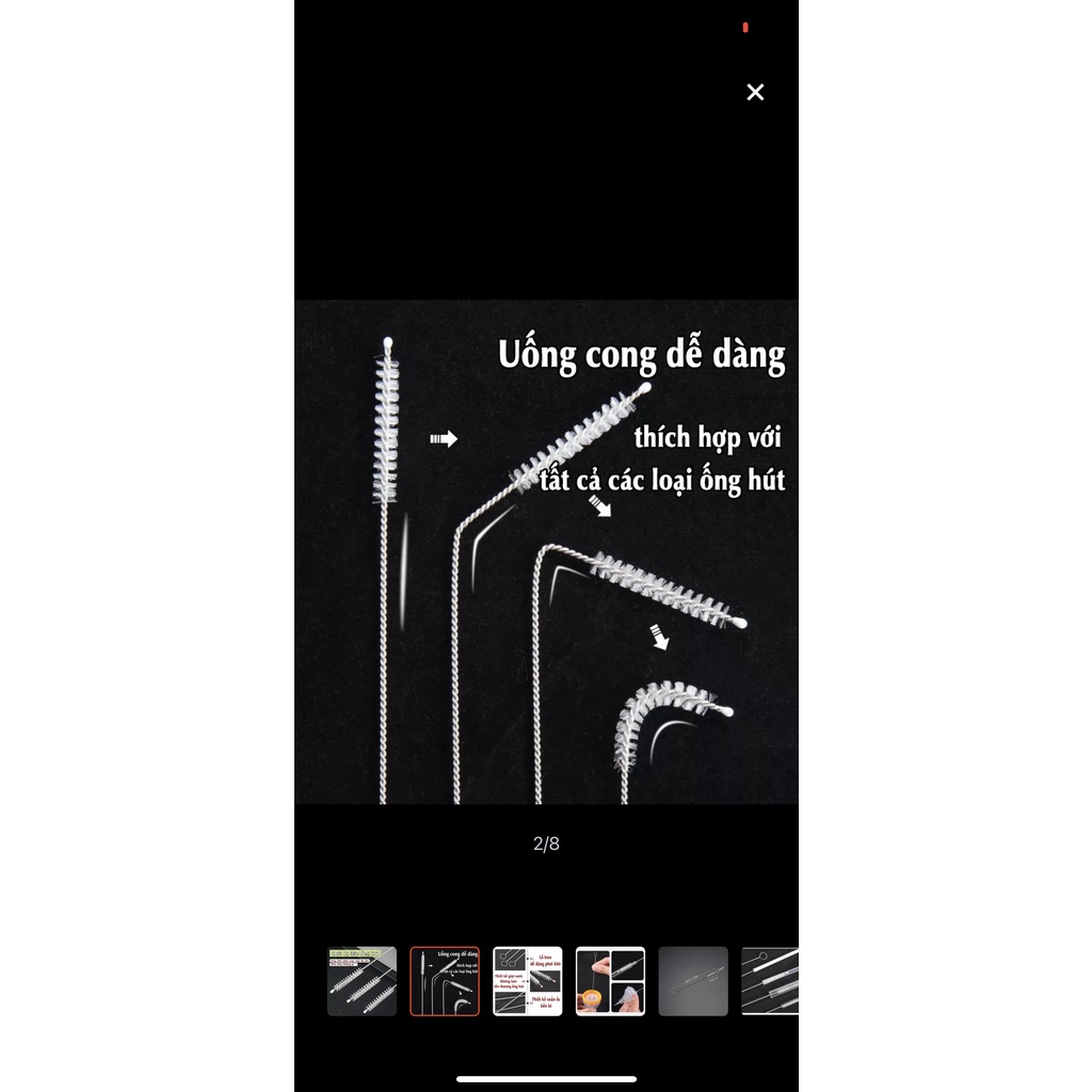 Cọ ống hút, que cọ ống hút, chổi cọ ống  hút 17cm Bunakids CB02