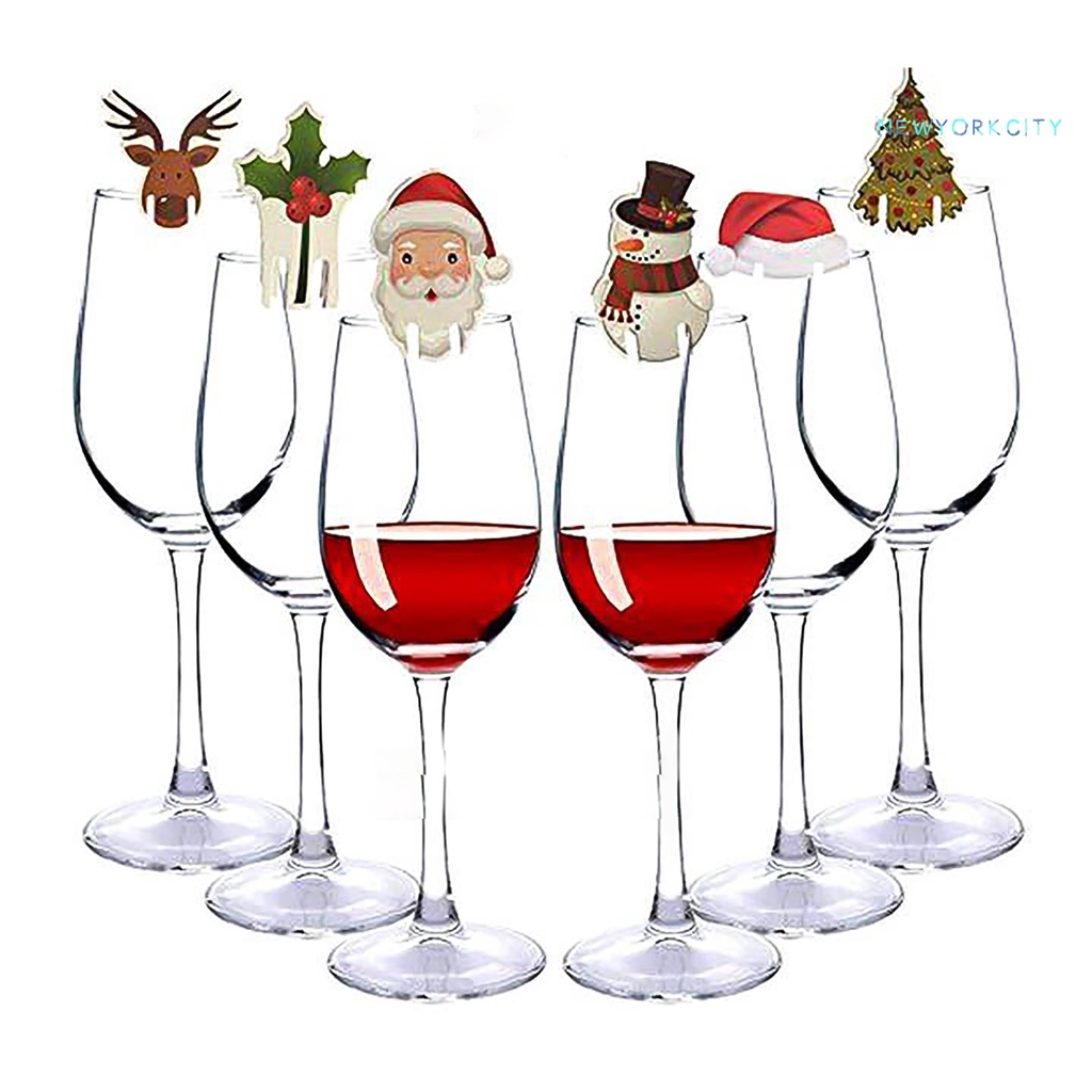 Set 20 Thẻ Đánh Dấu Trang Trí Ly Rượu Vang Phong Cách Giáng Sinh