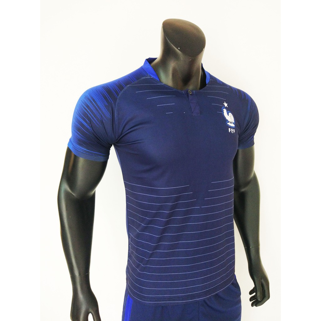 Quần áo đá banh đội tuyển Pháp xanh sân nhà World Cup 2018