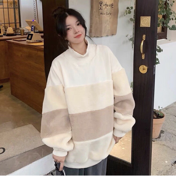 ÁO LÔNG CỪU CỔ ĐIỂN KẾT HỢP MÀU SẮC PHONG CÁCH HÀN QUỐC HUTU ORDER