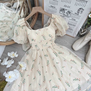 ĐẦM BABYDOLL HOA PHỐI NƠ LƯNG