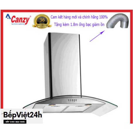 Máy hút mùi - Máy hút khói Canzy Cz 3470 lực hút cực mạnh động cơ siêu êm tặng ngay 1m8 ống bạc giảm ồn