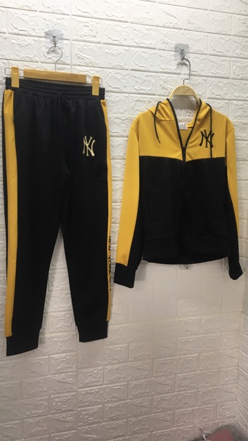 SET BỘ THỂ THAO NỮ THÊU CHÂN N Y VÀNG ĐEN | BigBuy360 - bigbuy360.vn