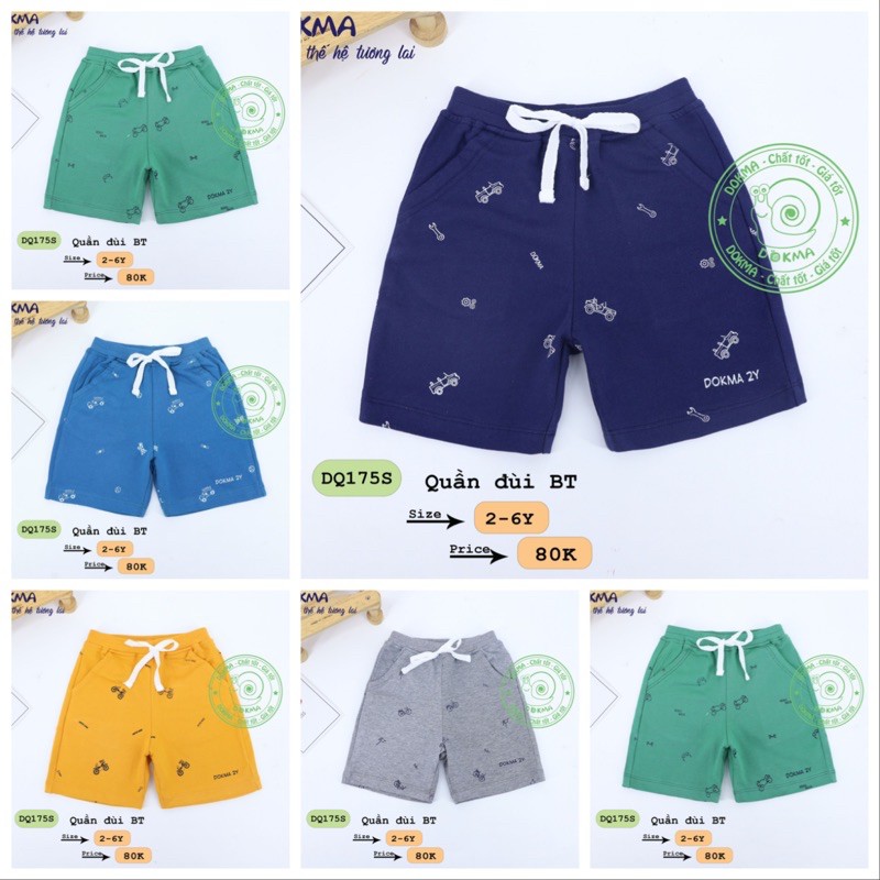 Quần đùi Dokma size 2-6Y