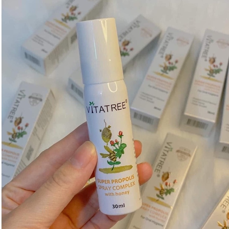 Mật Ong Manuka Úc Dạng Chai Xịt Keo Ong Vitatree 30ml Cho Bé và Gia Đình