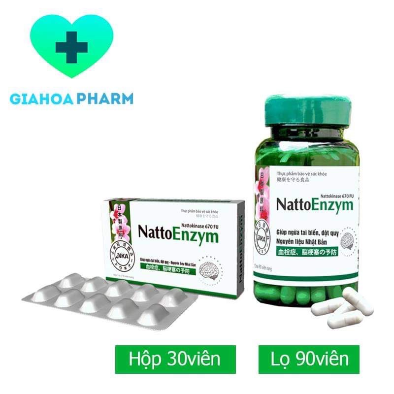 Nattoenzym / Natto Enzym / Nattokinase (Dược Hậu Giang) - Viên uống giúp ngừa tai biến, đột quỵ, nguyên liệu Nhật Bản