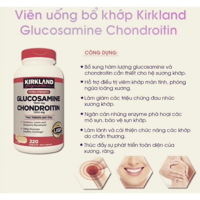 Viên uống bổ khớp GLUCOSAMINE and CHONDROITIN 220v