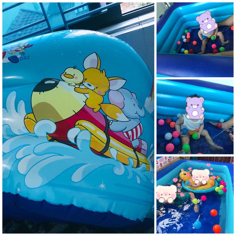 Bể Bơi Phao Chống Trượt 1M2/1M3/1M5/1M8/2M1/2M6 3 Tầng Chống Dò Khí, Dày, Chắc Chắn Cho Bé Vui Chơi Mùa Hè