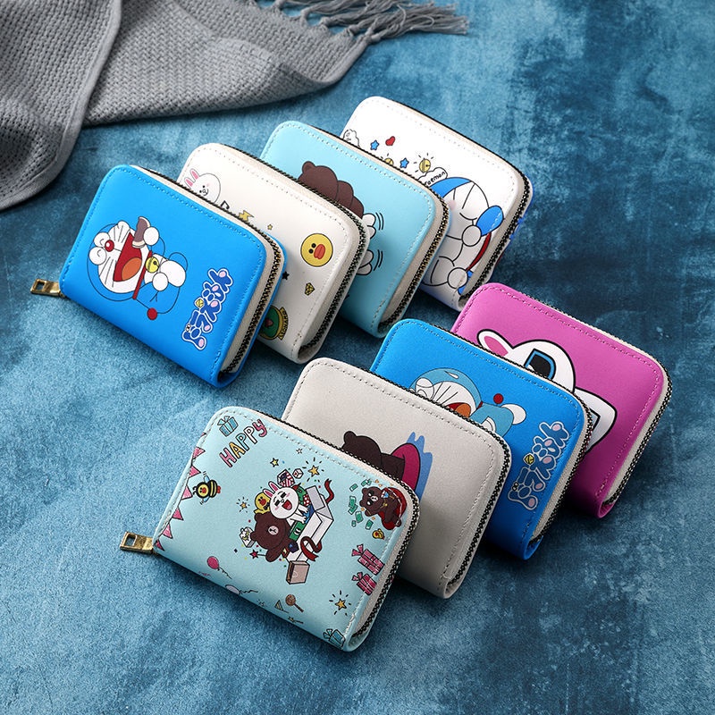 Ví đựng thẻ KAITIFEI cỡ mini họa tiết hoạt hình chống từ tính