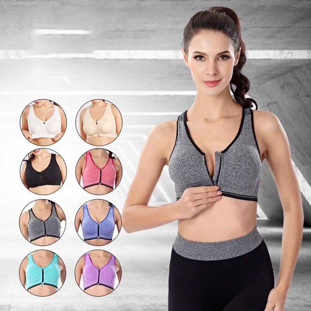 Bra Tank Top Thể Thao Kèm Mút Nâng Ngực Thiết Kế Khoá Kéo Năng Động