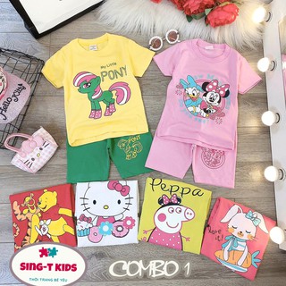COMBO BỘ ĐỒ MẶC NHÀ CHO BÉ GÁI TỪ 12- 24KG