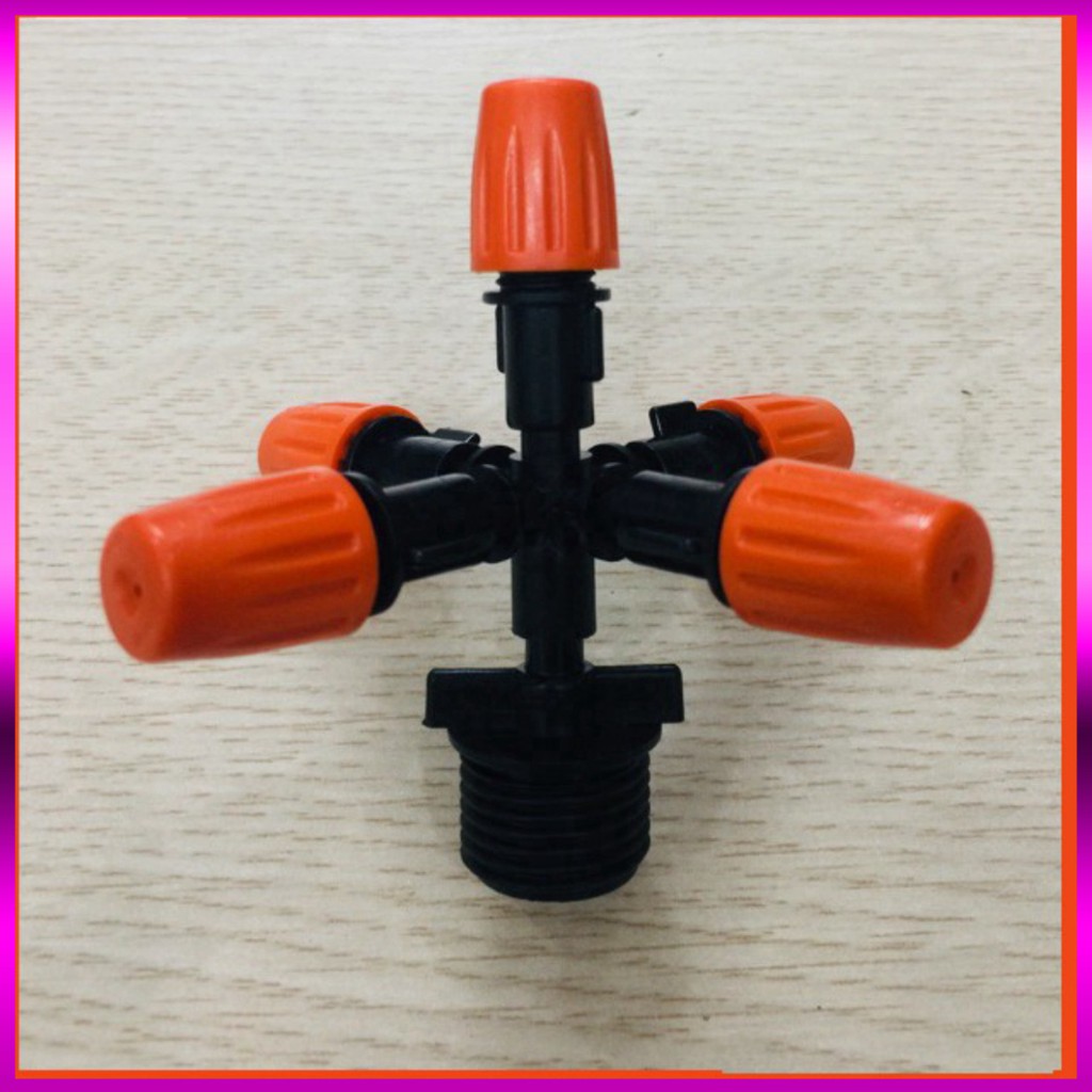 [GIÁ TỐT]  Béc phun sương 5 cửa có van áp chống nhỏ giọt loại đầu cam, dùng ren 21mm (5tia)