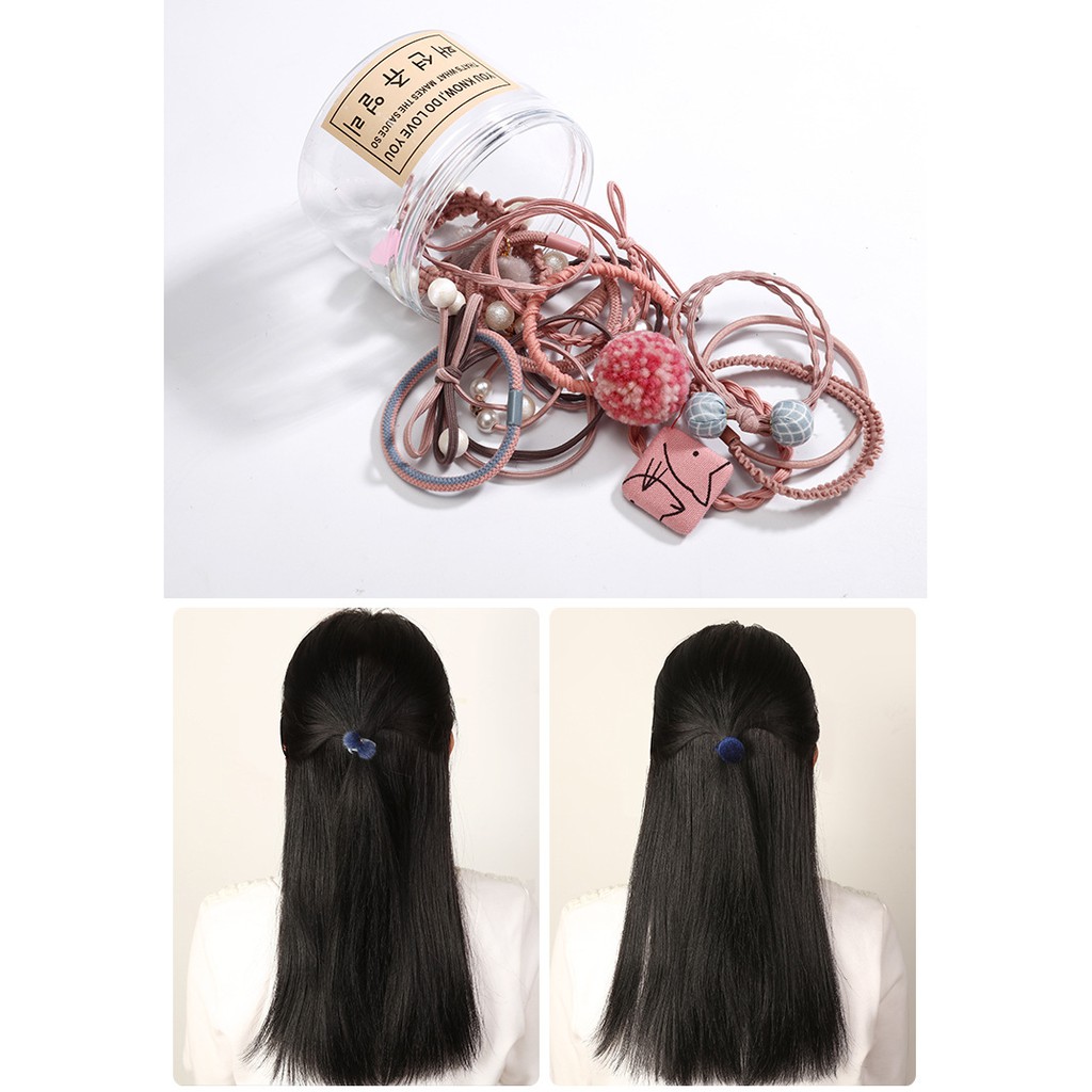 Bộ 12 thun cột tóc cực xinh-kèm hộp đựng cao cấp