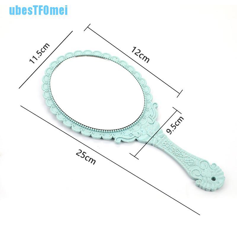 Gương Trang Điểm Cầm Tay Khắc Họa Tiết Phong Cách Vintage