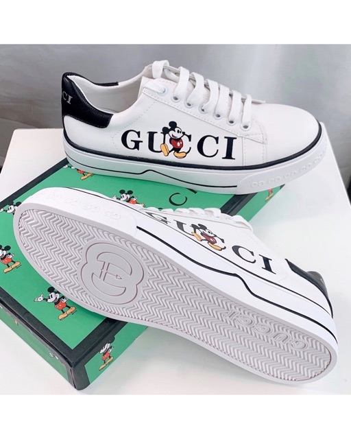 Giày trắng thể thao da Gúcci Mickey (chat trước check size ạ)