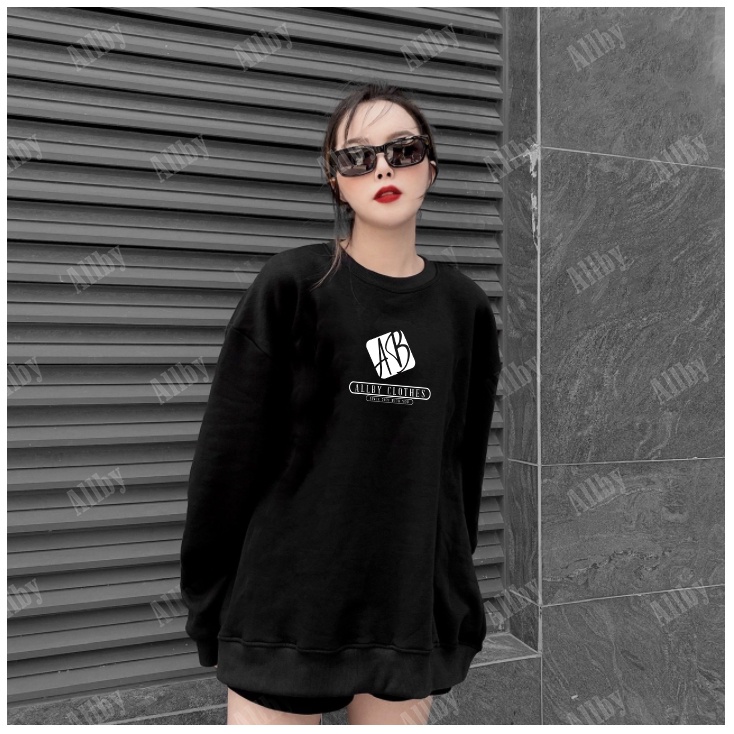 Áo sweater nam nữ unisex phom rộng nỉ da cá Allby Logo , áo khoác nỉ nam nữ in hình local brand | BigBuy360 - bigbuy360.vn