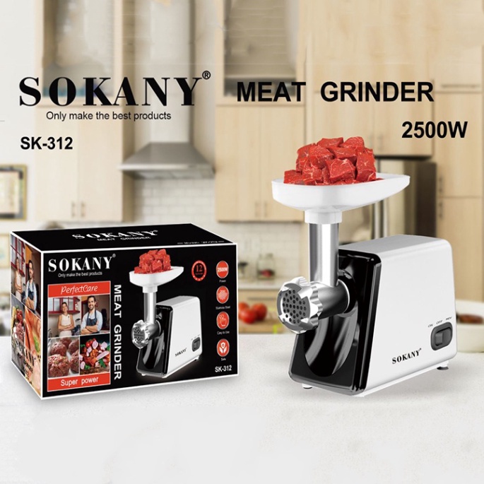Máy Xay Thịt, Đùn Thịt Xay Thực Phẩm Đa Năng SOKANY 2500W