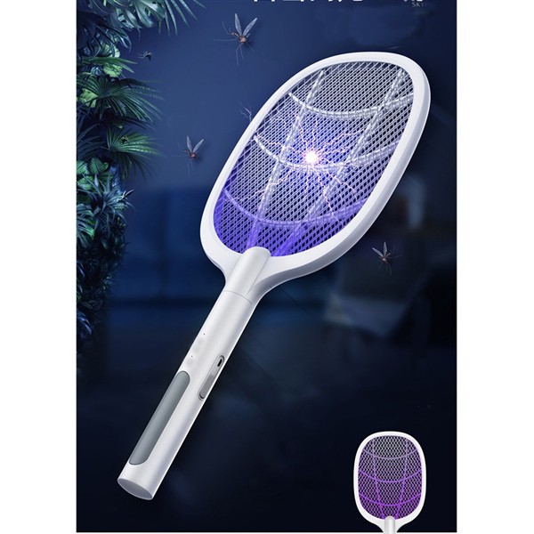 Vợt Muỗi Kiêm Đèn Bắt Muỗi Đa Năng Tích Điện 2 Trong 1 tặng kèm đế và dây sạc