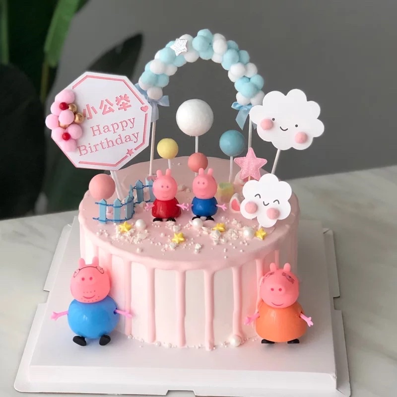 Set 4 heo peppa đầu cứng