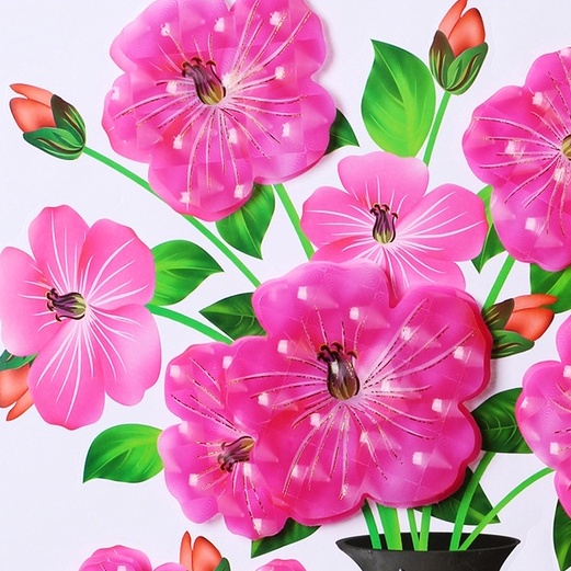 Tranh Dán Tường 3D, Tranh Bình Hoa 3D Dán Nổi, 12 Mẫu Siêu Đẹp Sắc Nét