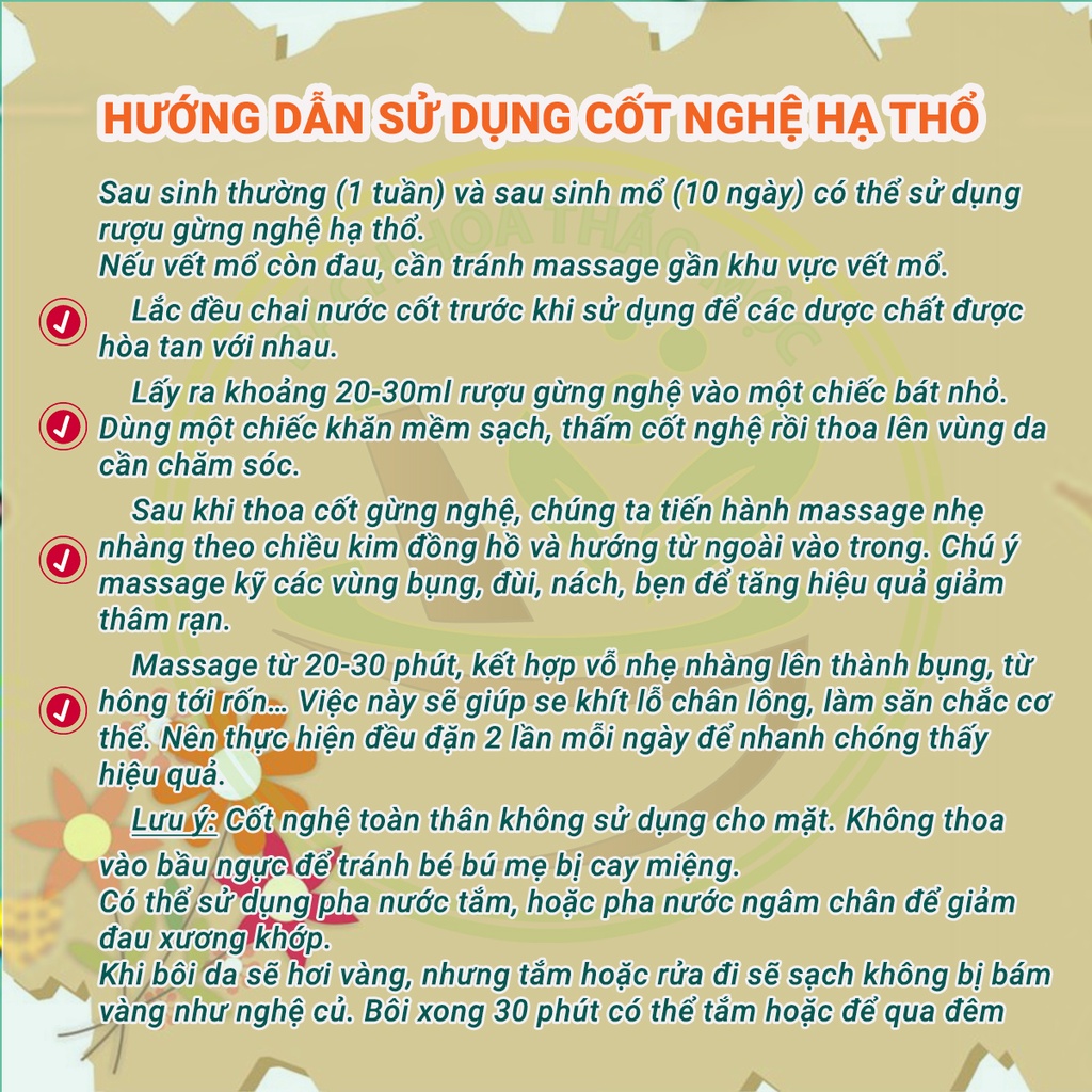 [Công thức đặc biệt] Cốt gừng nghệ gấc toàn thân (Body) hạ thổ 100 ngày. Chai 1 lít