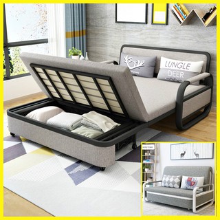 Giường Sofa Thông Minh Gấp Gọn, Sofa Giường Gấp Giường Kéo Khung Sắt Sơn Tĩnh Điện Có Hộc Đựng Đồ