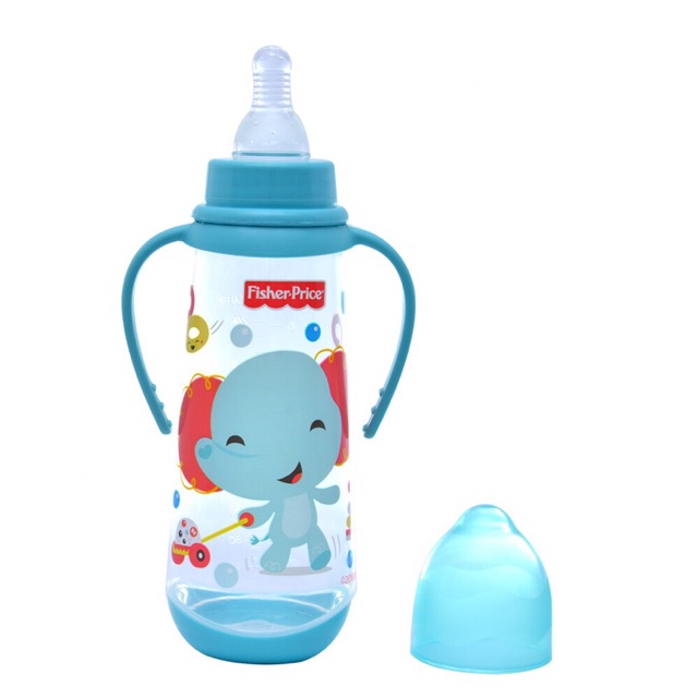 Bình sữa núm silicone 250ml Fisher Price có tay cầm-FP13 upass
