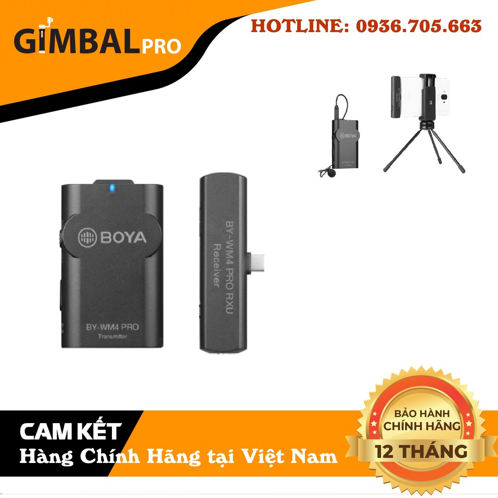 Boya WM4 Pro K5 cổng kết nối Type-C || Wireless Micro Cho Điện Thoại Nhỏ Rẻ Nhất Thị Trường (FB146)